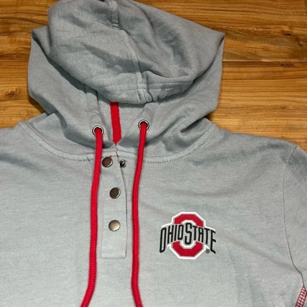 Ohio State Buckeye Colosseum Aurelia Dip-Dye 1/4 Snap Pullover Hoodie‎ SMALL NWT